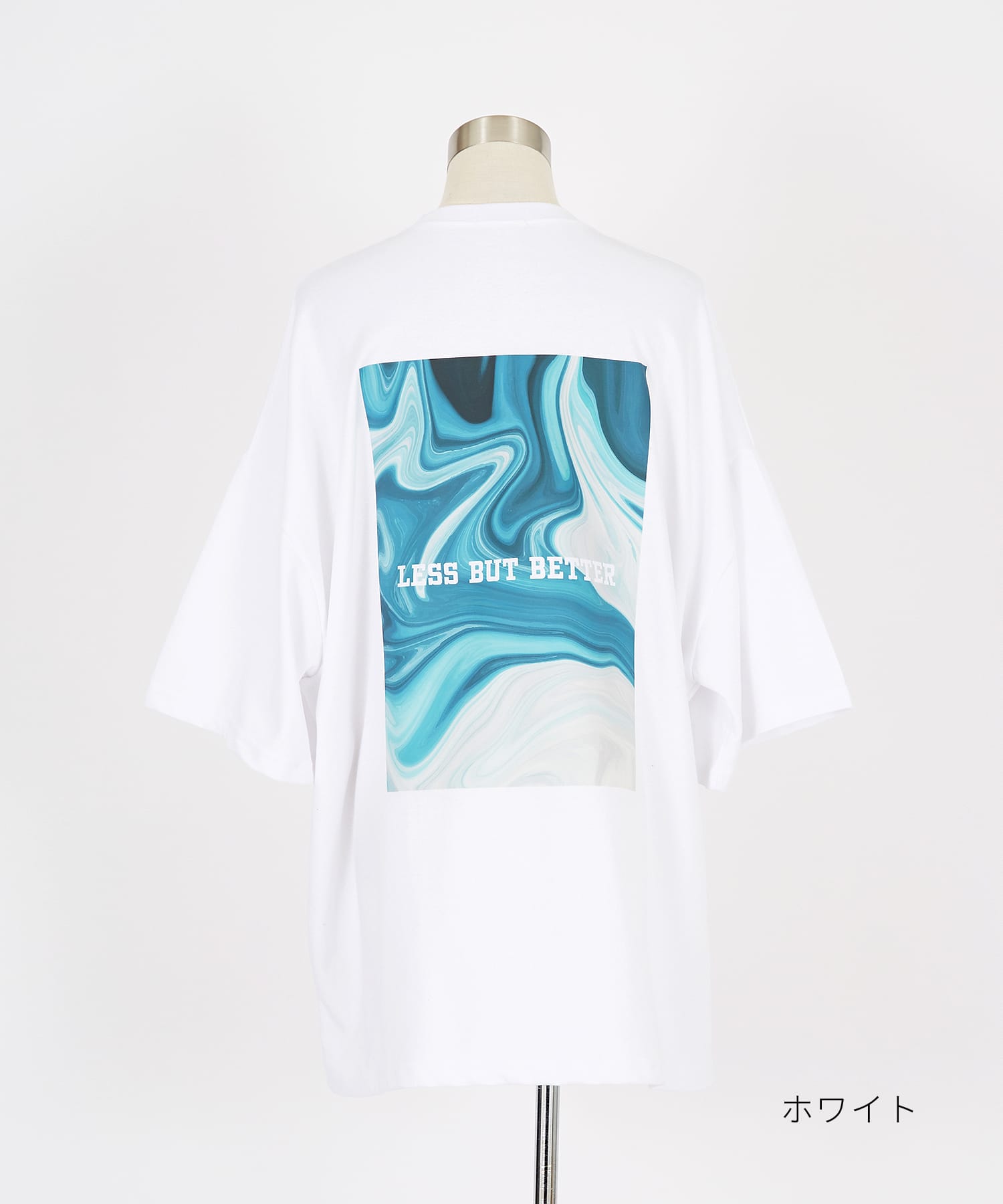 バックマーブルボックスビッグプリントオーバーサイズTシャツ