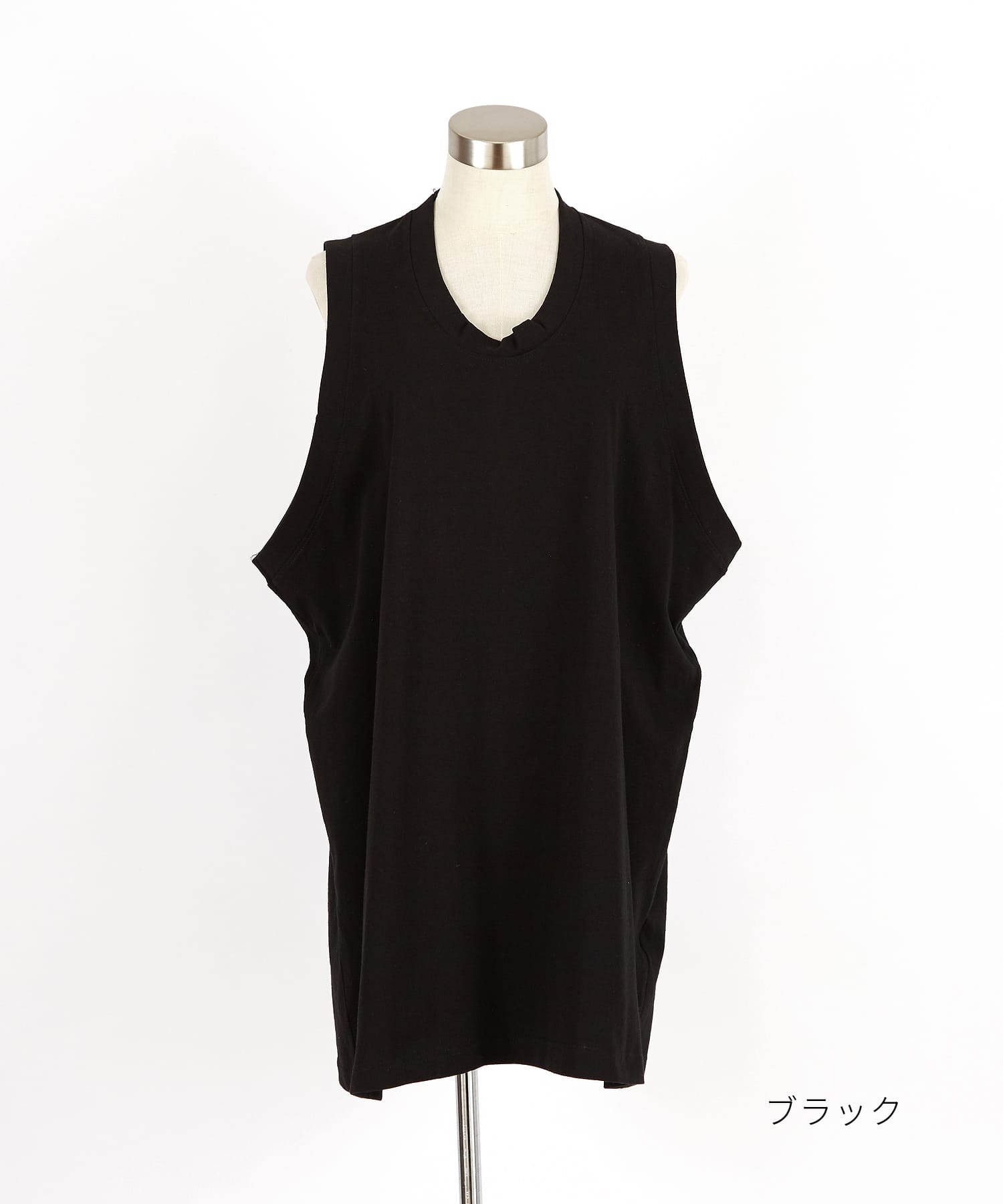 スーパーオーバーサイズUネックタンクトップ / ノースリーブ