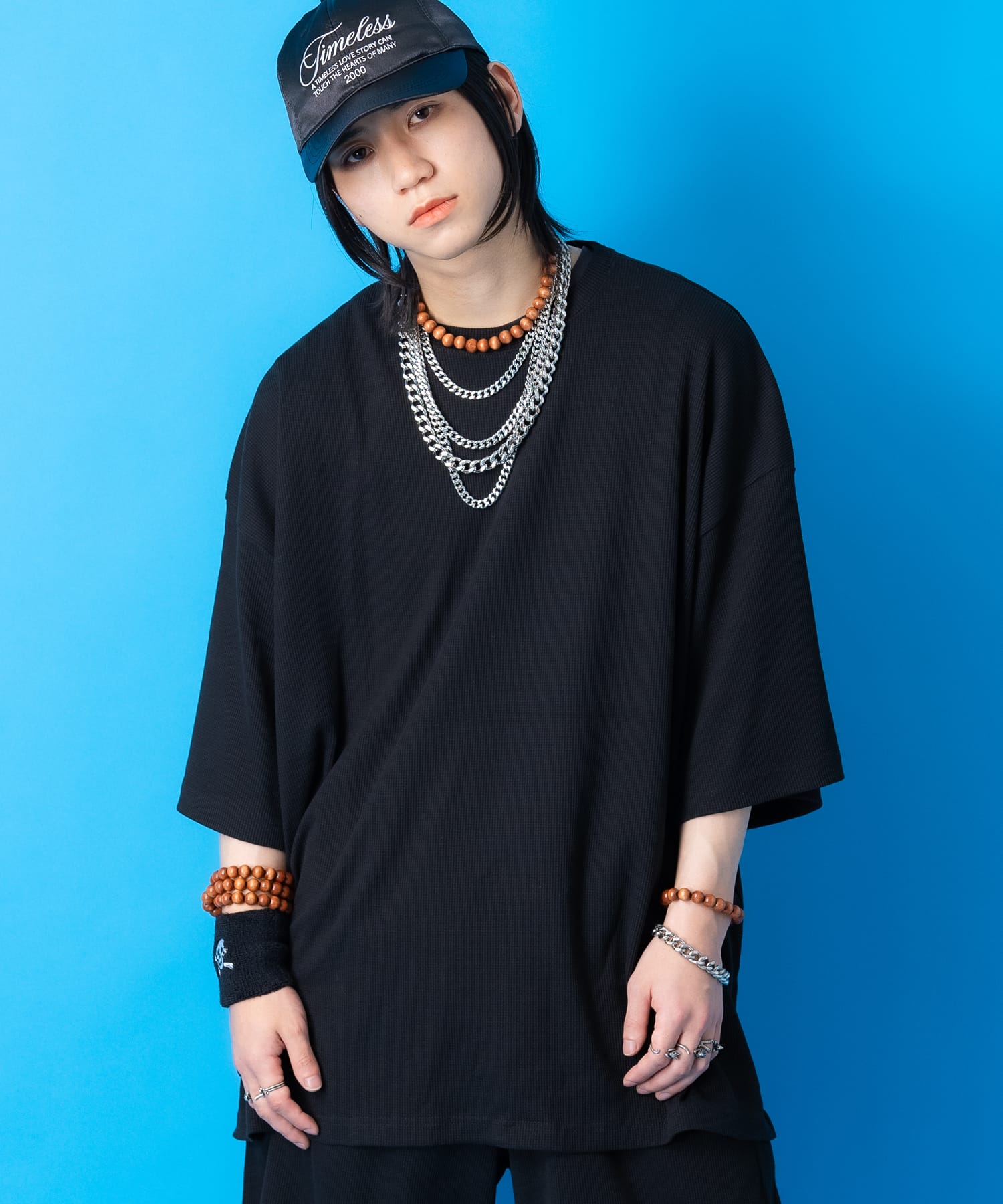 スーパーオーバーサイズワッフルTシャツ / 半袖 カットソー