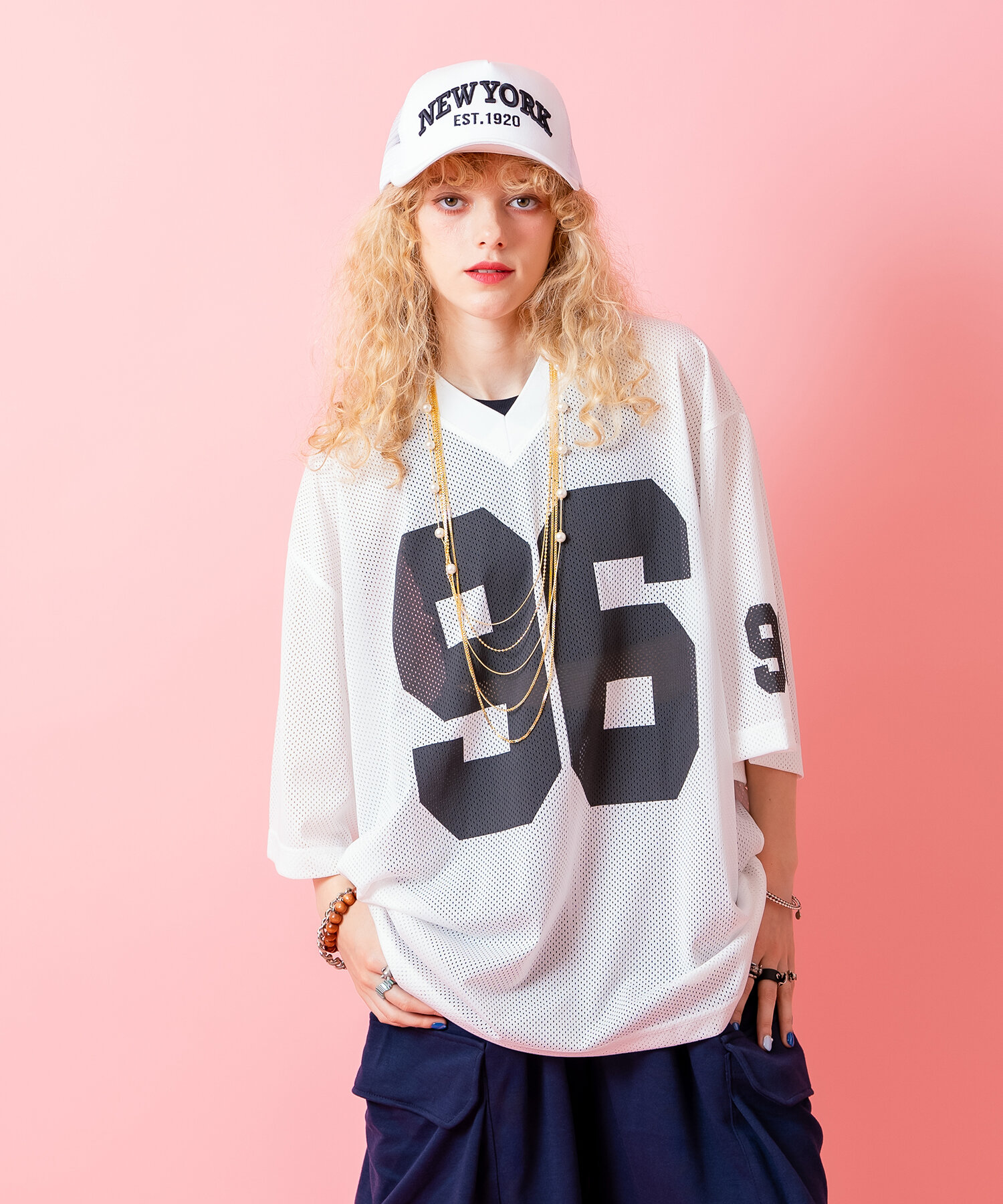 80s　アンブロ　USA製　プリントロゴ　ナンバリング　リンガーゲームシャツ 80s USA製 ナンバリングフットボールTシャツ ハワイロゴ 88 白