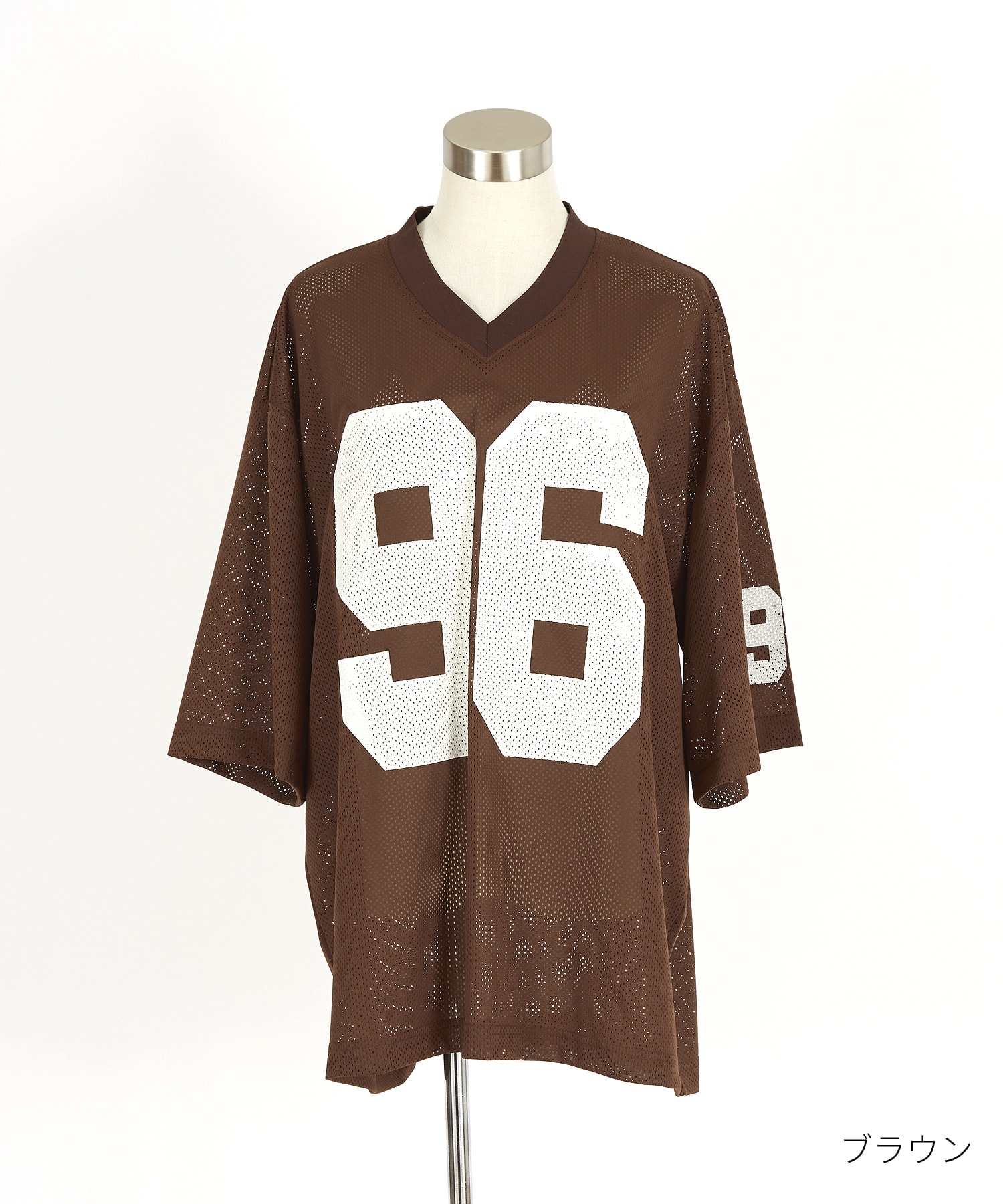 ナンバリングプリントオーバーサイズメッシュゲームシャツ / 半袖