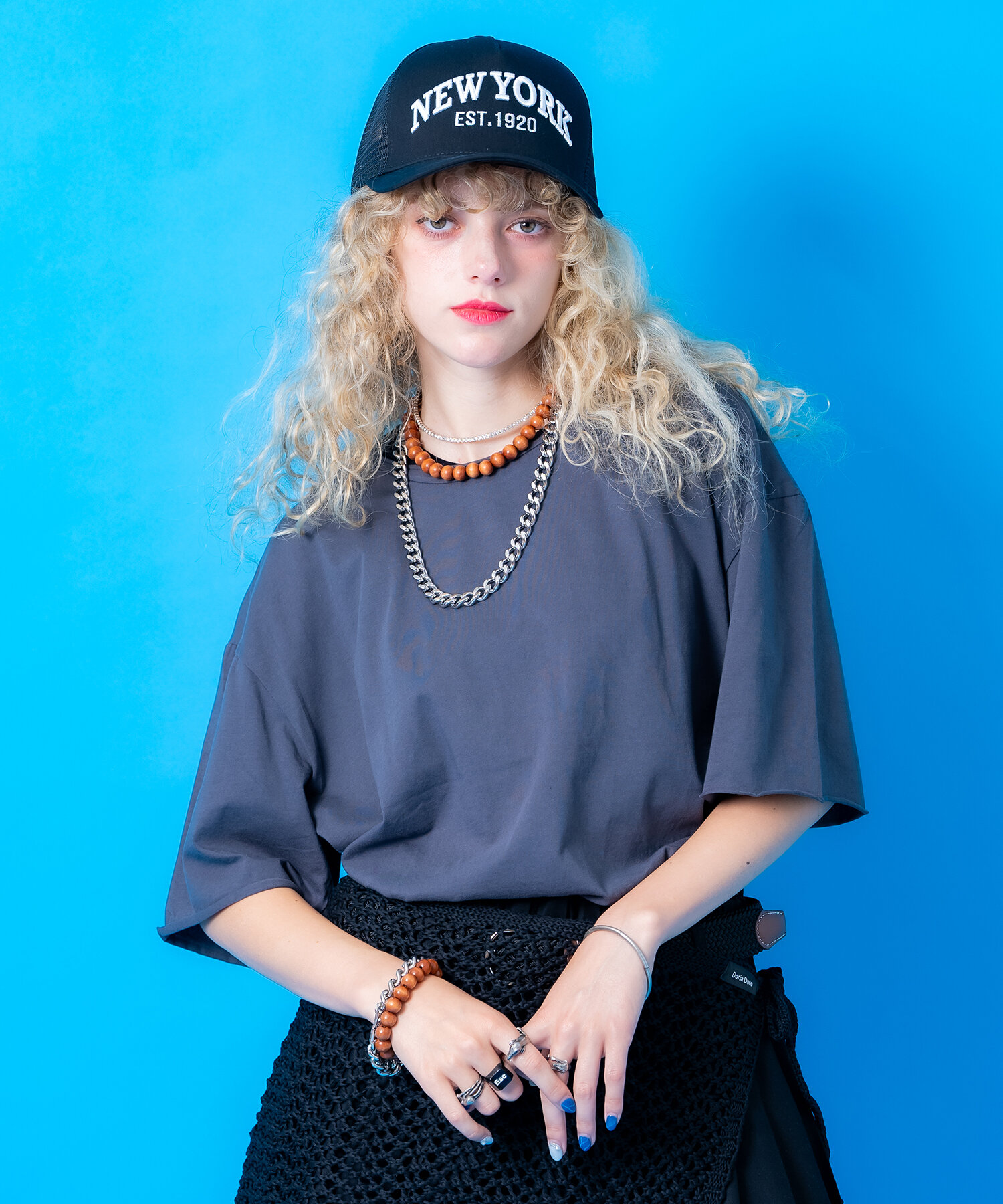 カットオフUネックルーズTシャツ / 半袖 カットソー メンズ レディース