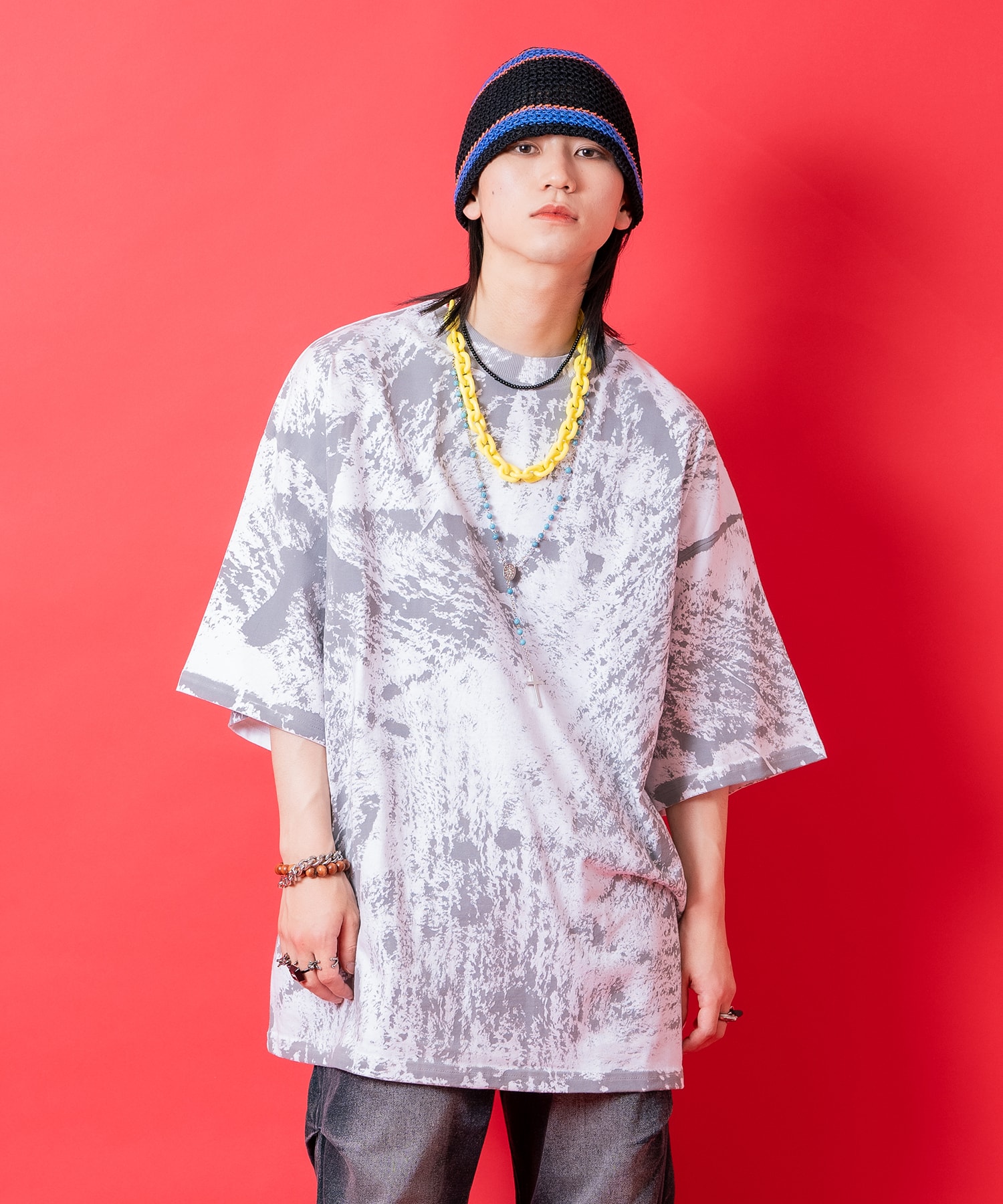 a.p.o.v.  ミストペイントオーバーサイズTシャツ