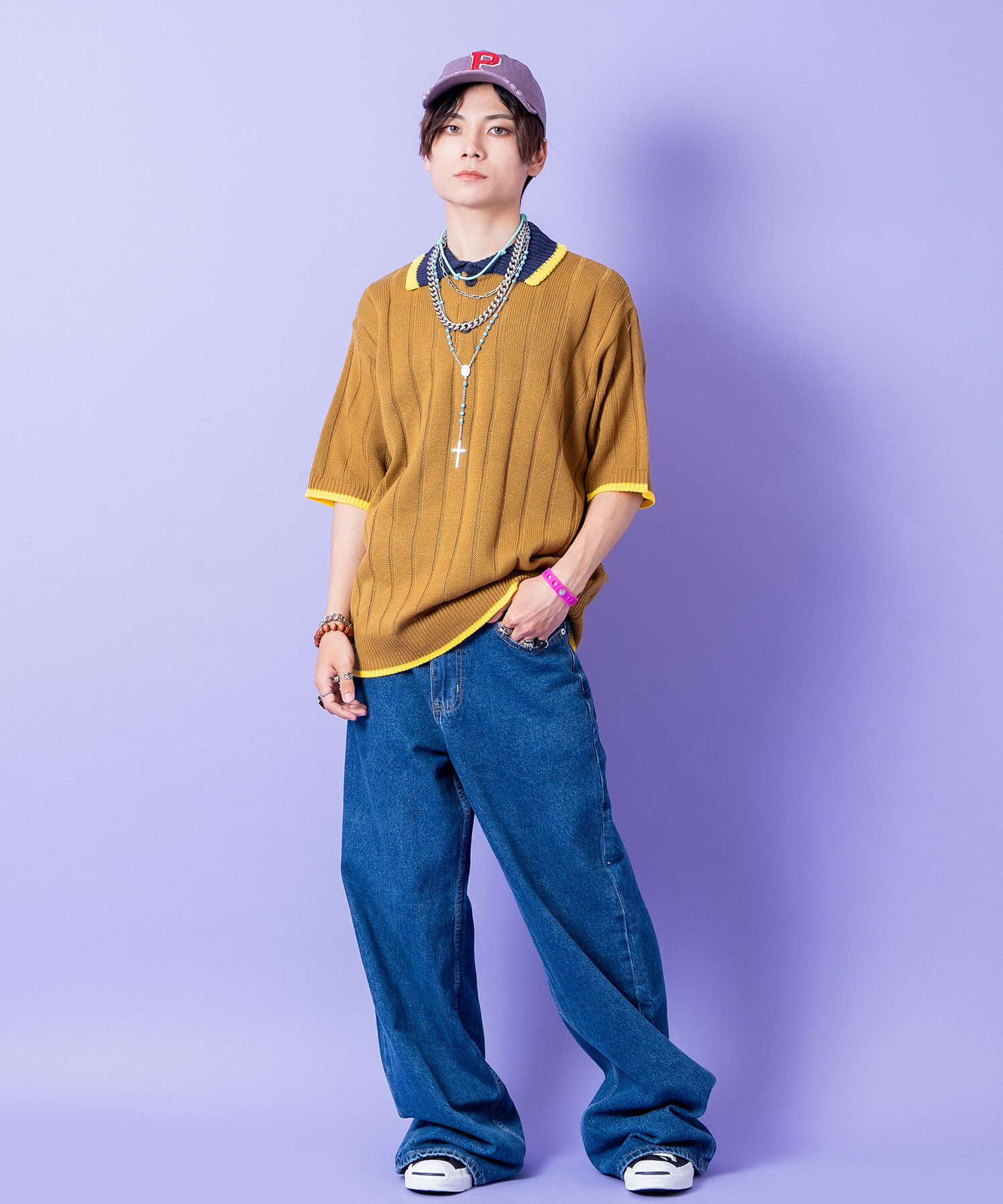 ユナヒカ 丸衿ポロニット yunahica ユナヒカ丸衿ポロニット