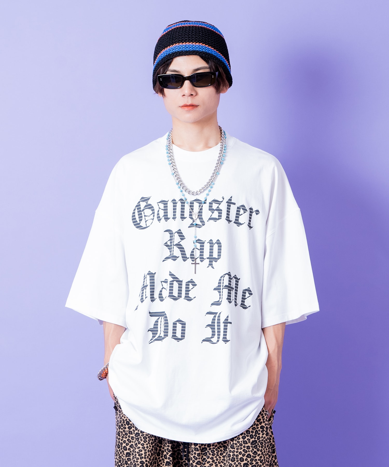 a.p.o.v.  ギャングスタロゴデザインプリントオーバーサイズTシャツ