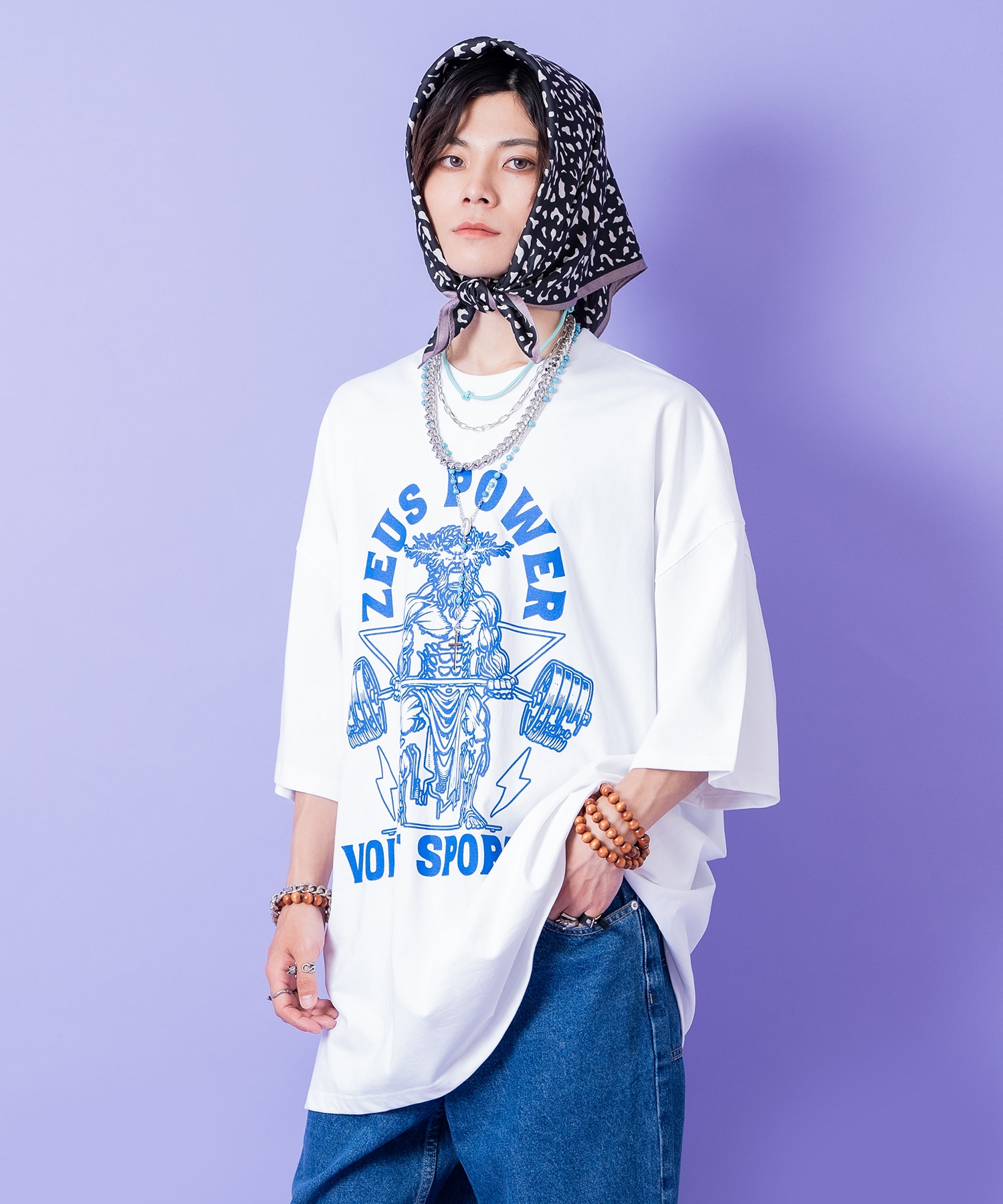 a.p.o.v.  アメカジライクコミカルゼウス＆ロゴオーバーサイズTシャツ