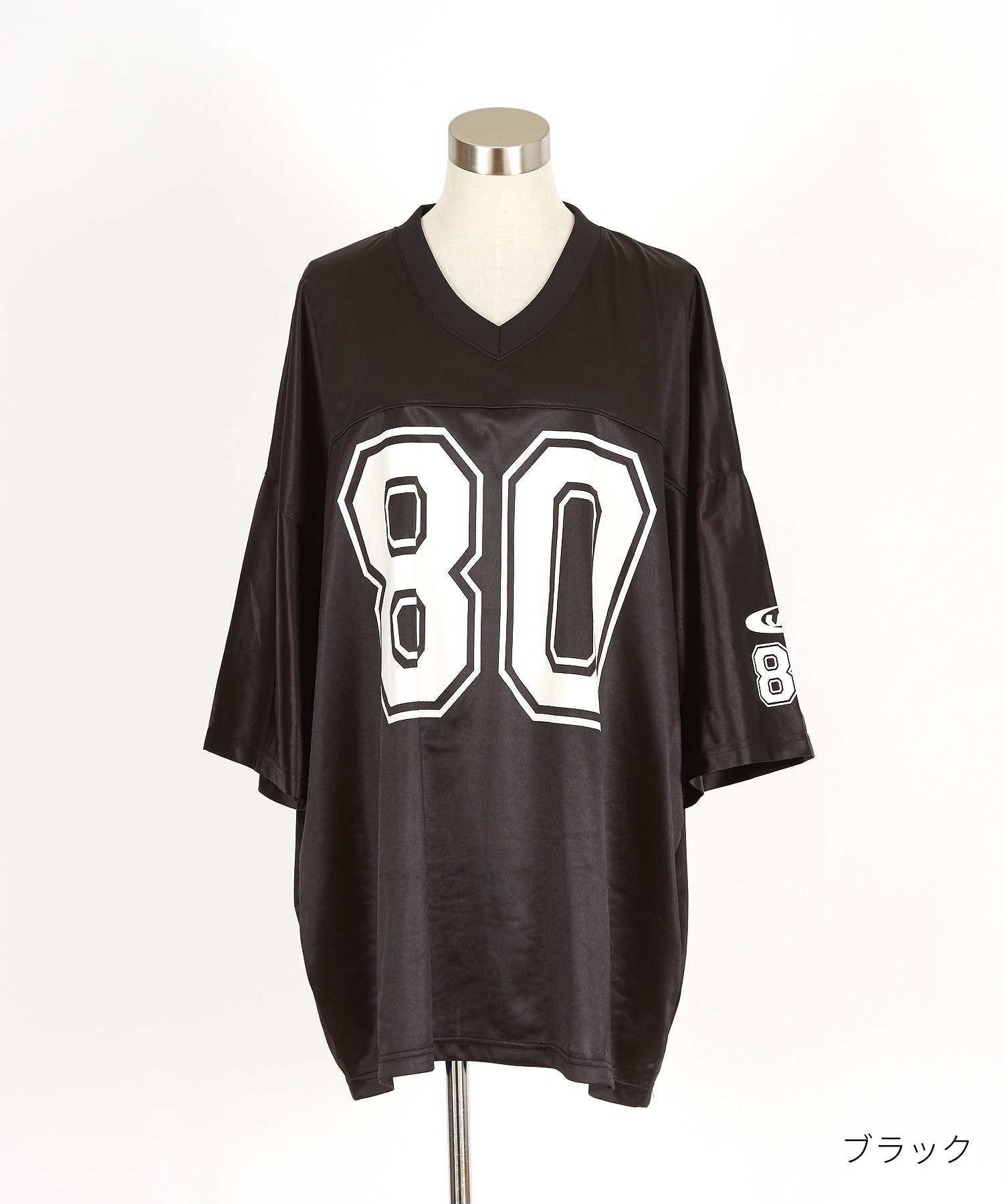 ビッグナンバリングシャイニーポリオーバーサイズフットボールシャツ