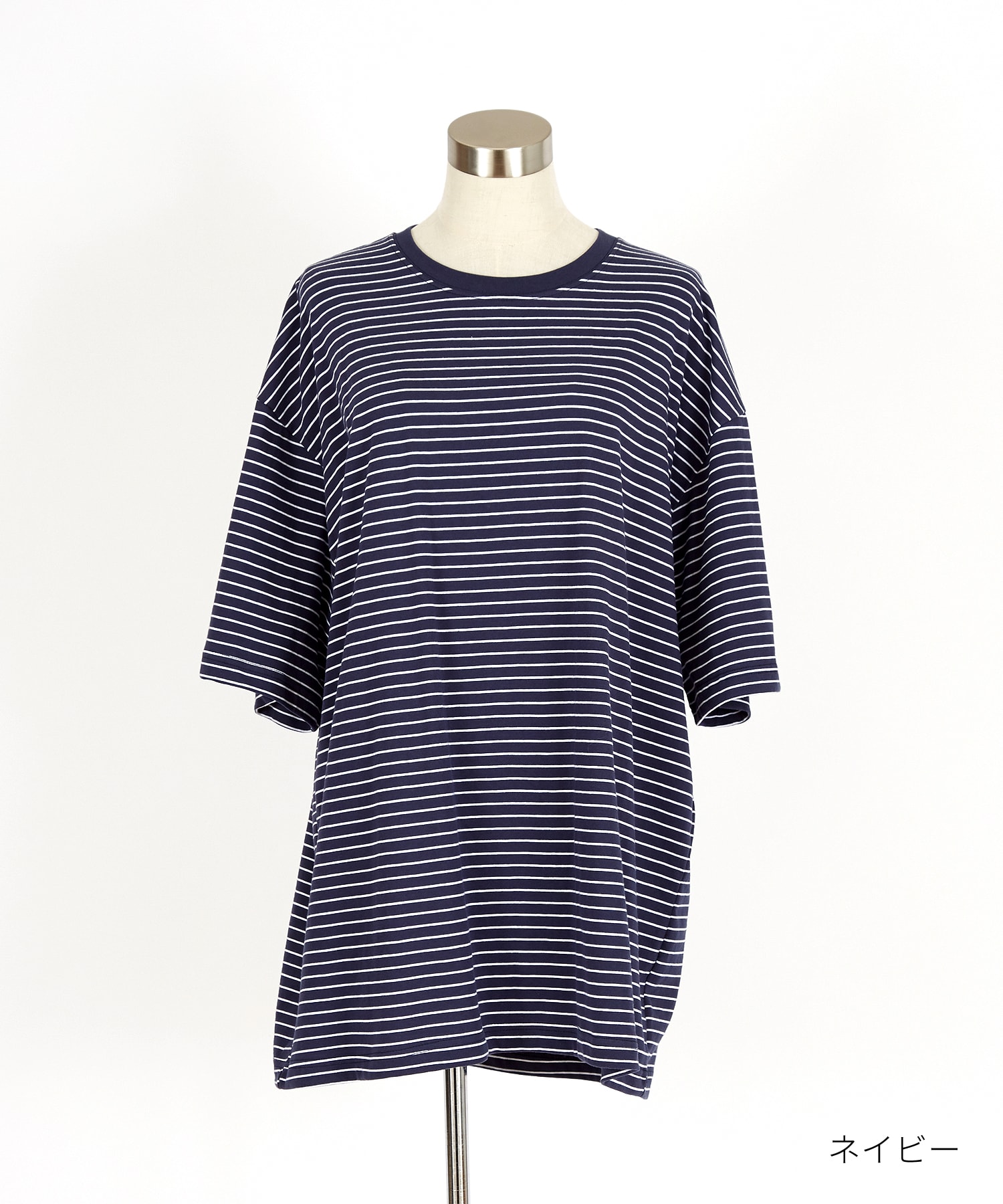 ピンボーダーコットンオーバーサイズTシャツ / 半袖 カットソー メンズ