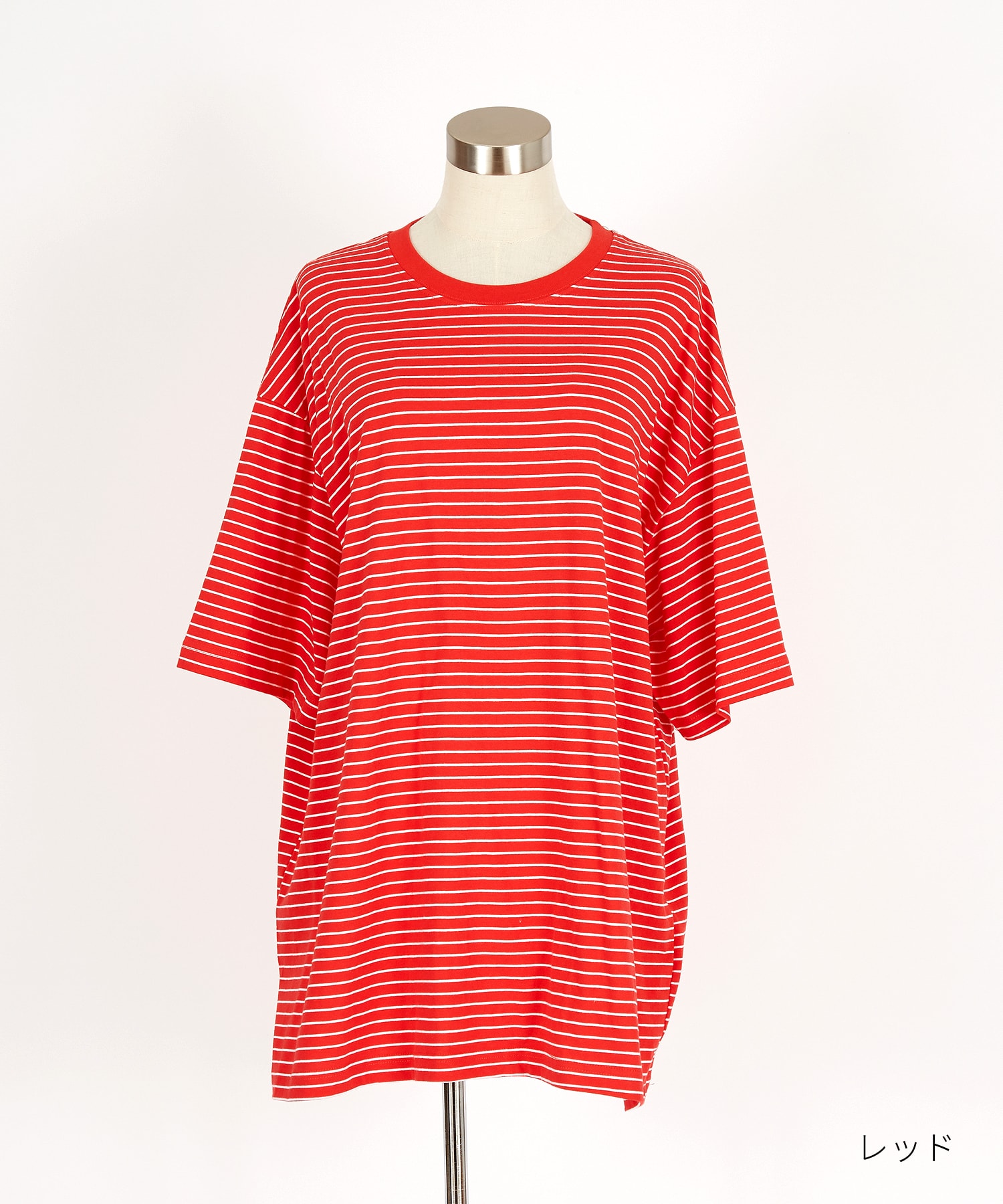 ピンボーダーコットンオーバーサイズTシャツ / 半袖 カットソー メンズ