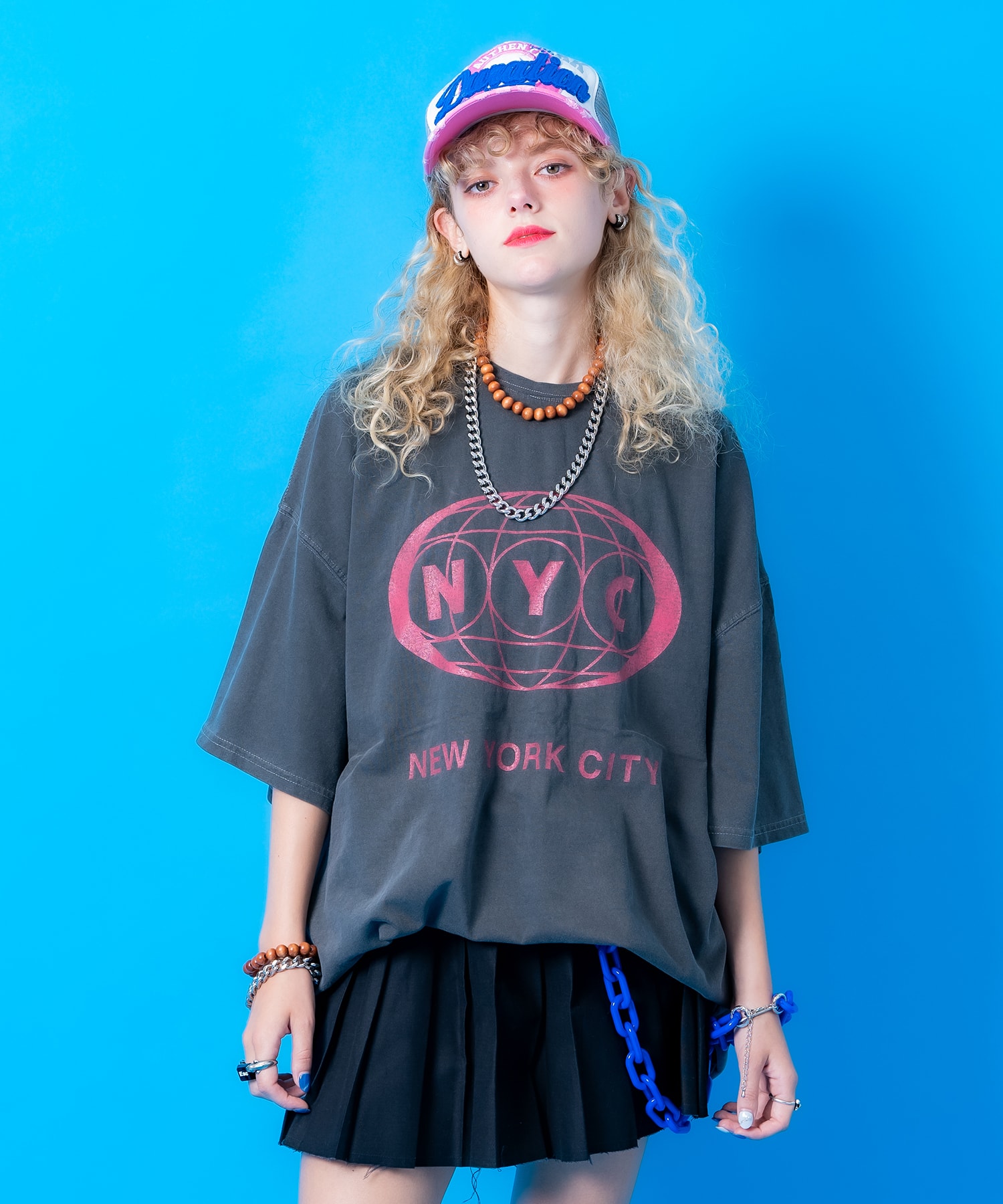 a.p.o.v.  NYCプリントピグメントオーバーサイズTシャツ