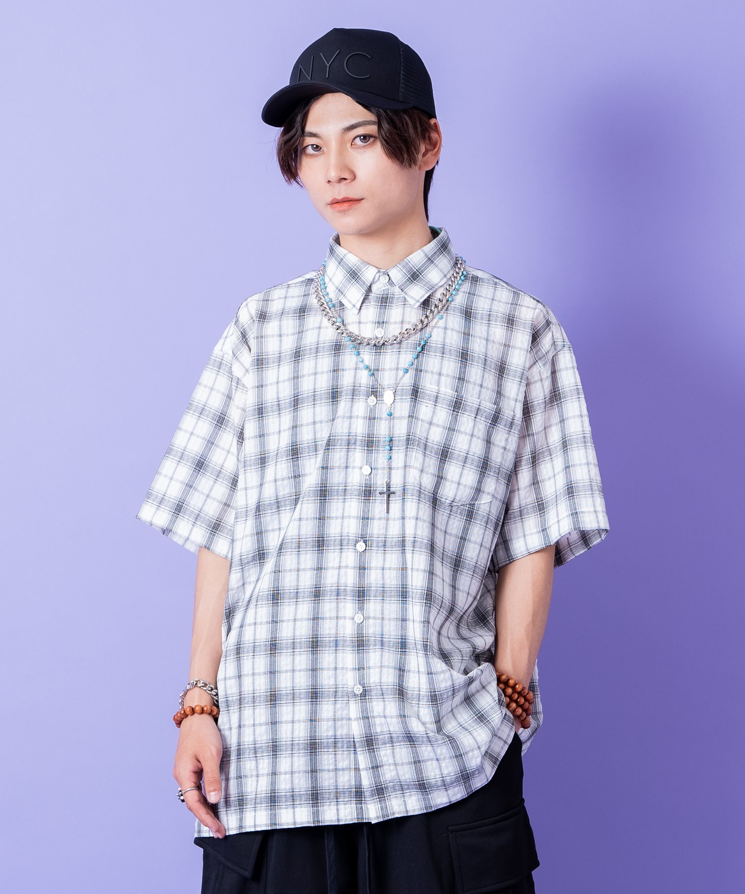 a.p.o.v.  コットンチェックシャツ