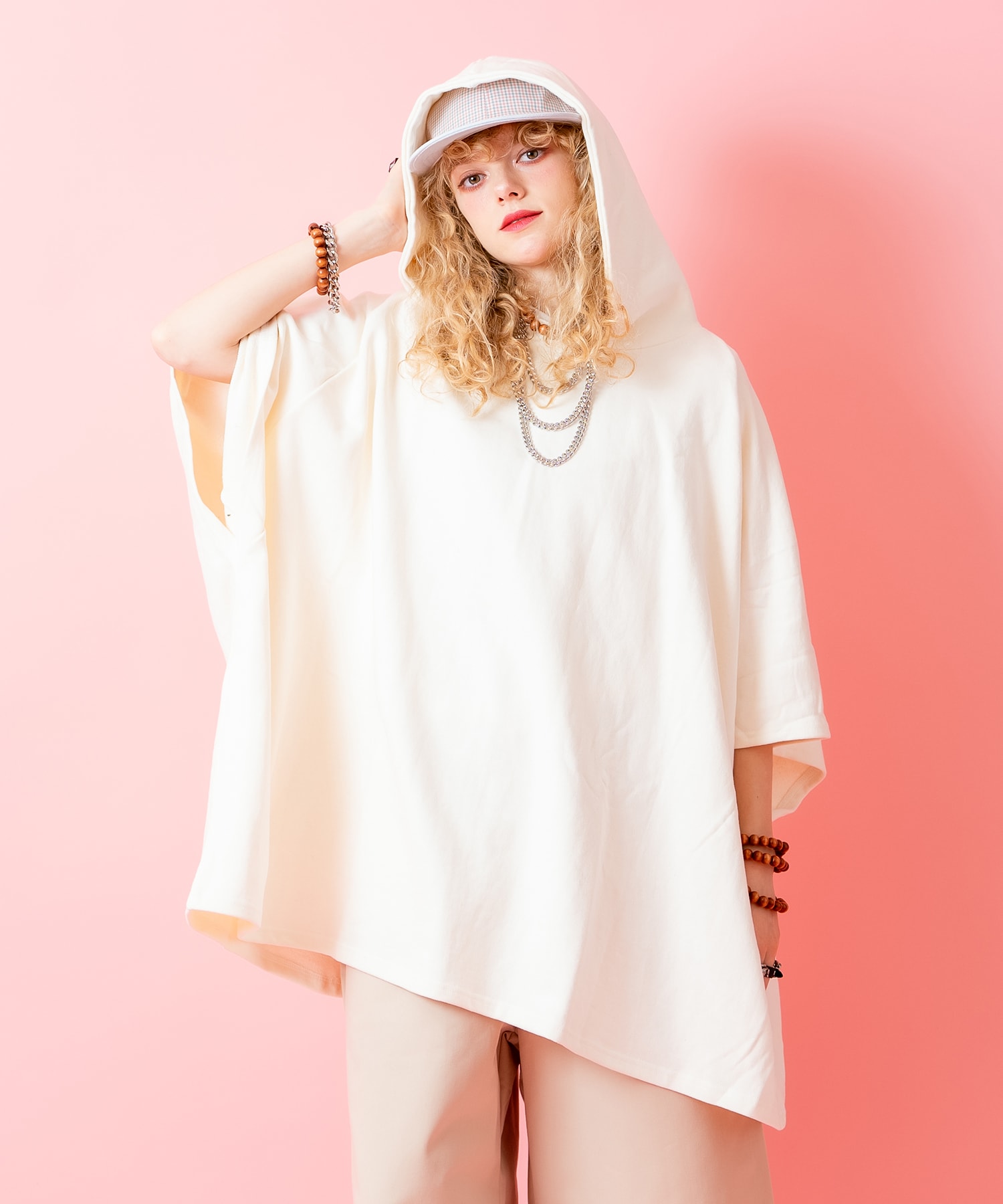 a.p.o.v.  オーバーサイズスウェットポンチョプルオーバーパーカー