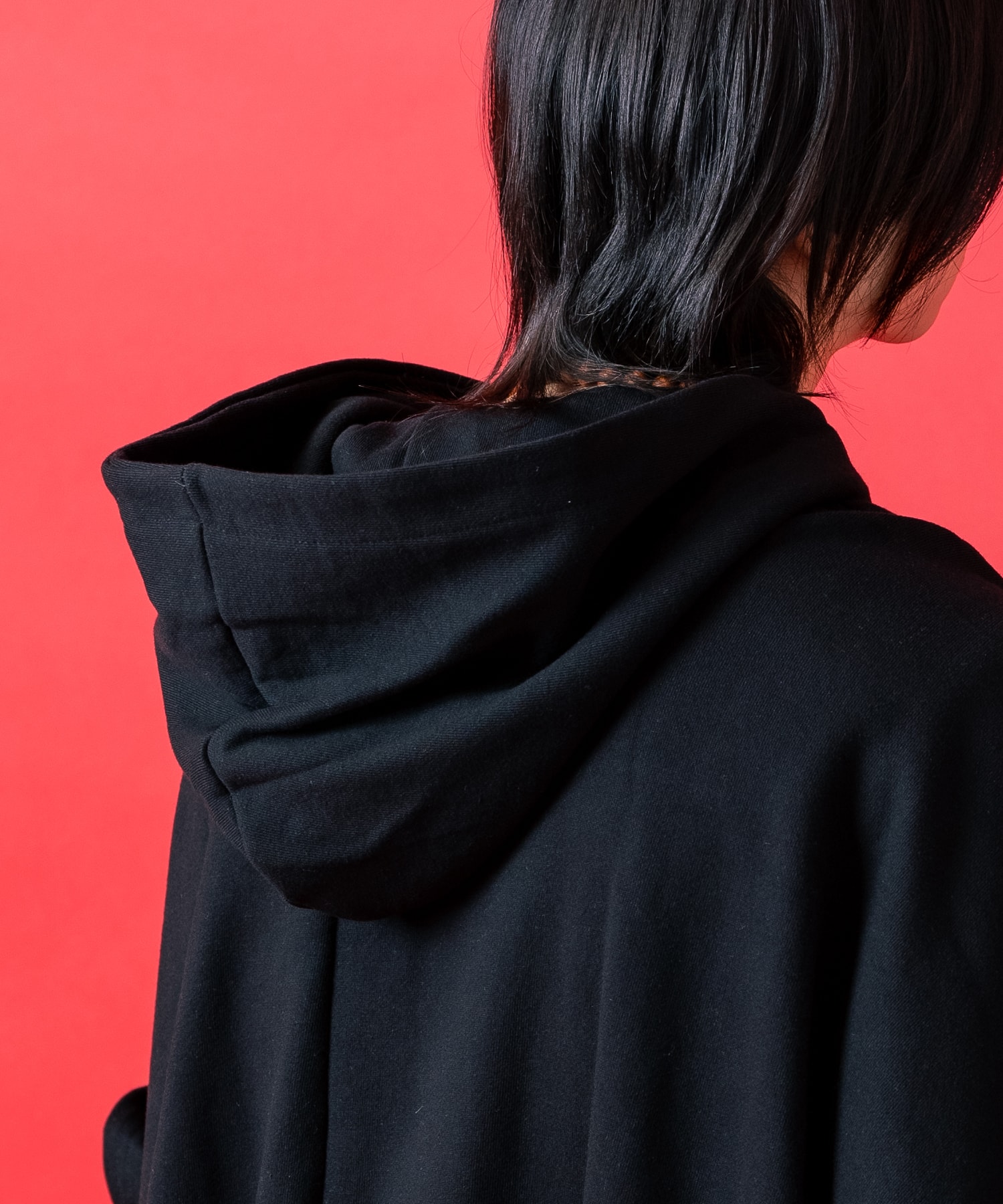 オーバーサイズスウェットポンチョプルオーバーパーカー / 半袖