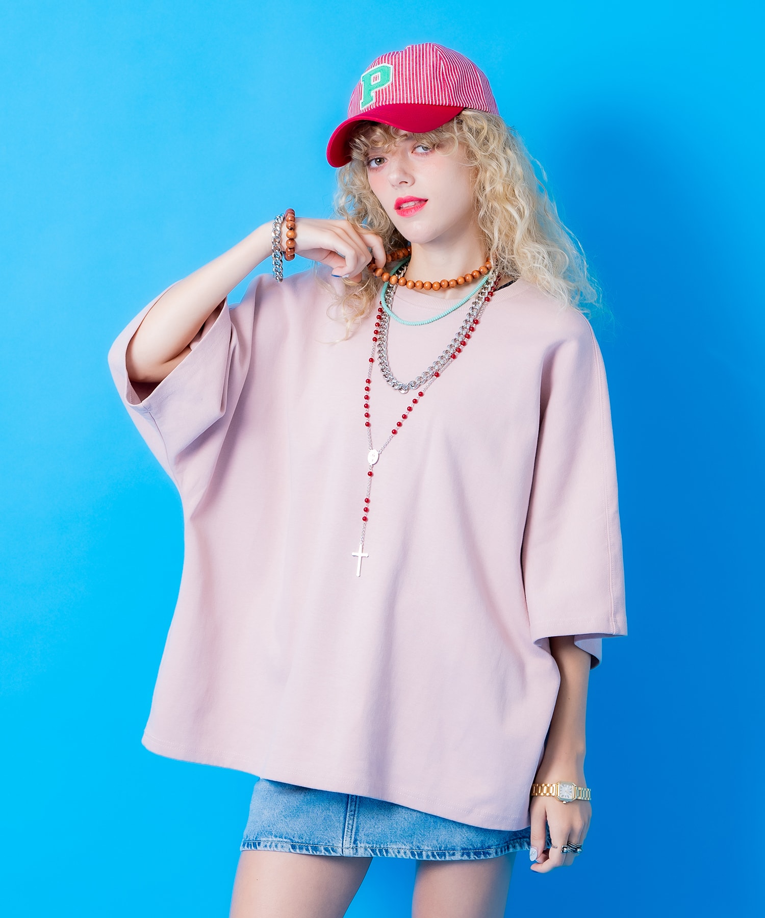 オーバーサイズスウェットドルマンTシャツ / 半袖 カットソー メンズ