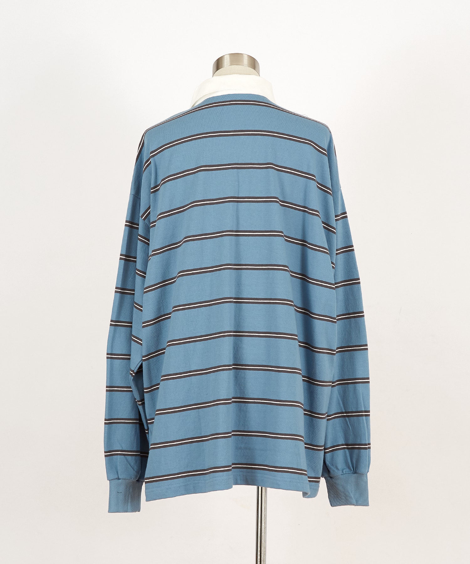 掠れアメカジプリントボーダー柄オーバーサイズラガーシャツ / ユニ