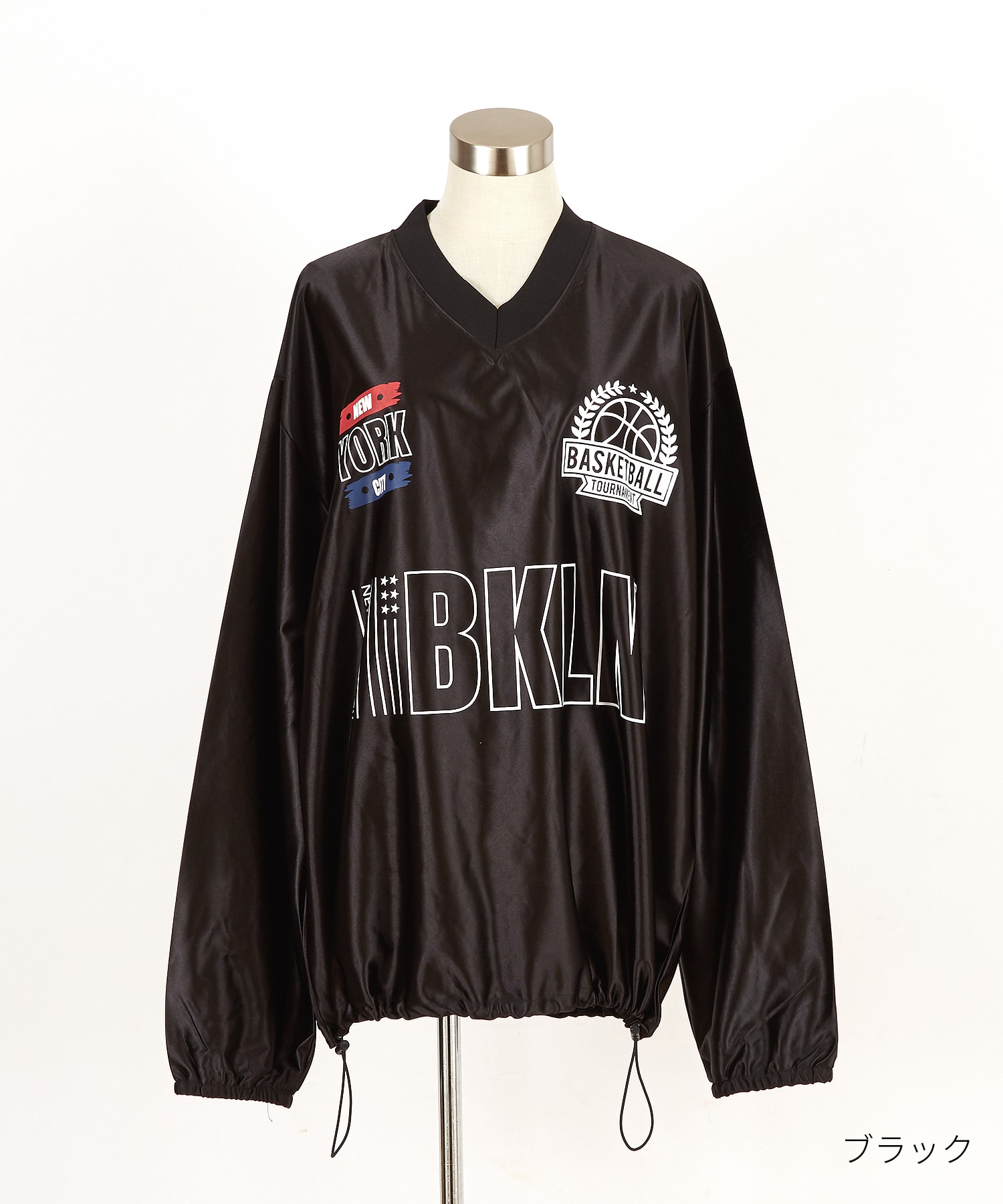 ドローコードヘムオーバーサイズバスケットウォームアップゲームシャツ