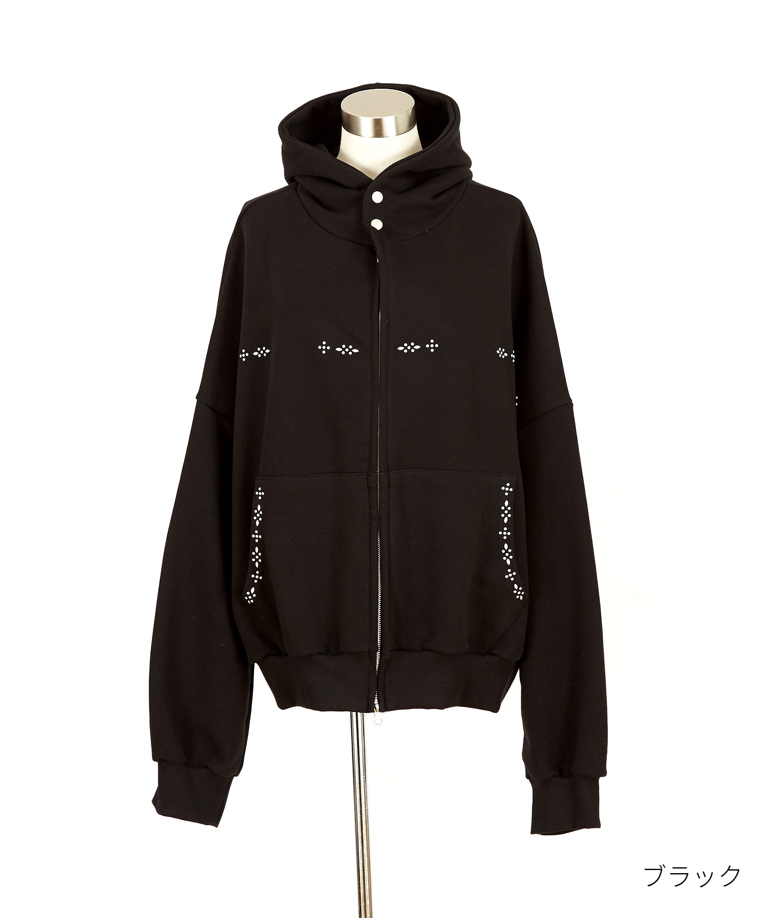 ネイティブスタッズデザインボリュームネックスウェットオーバーサイズ