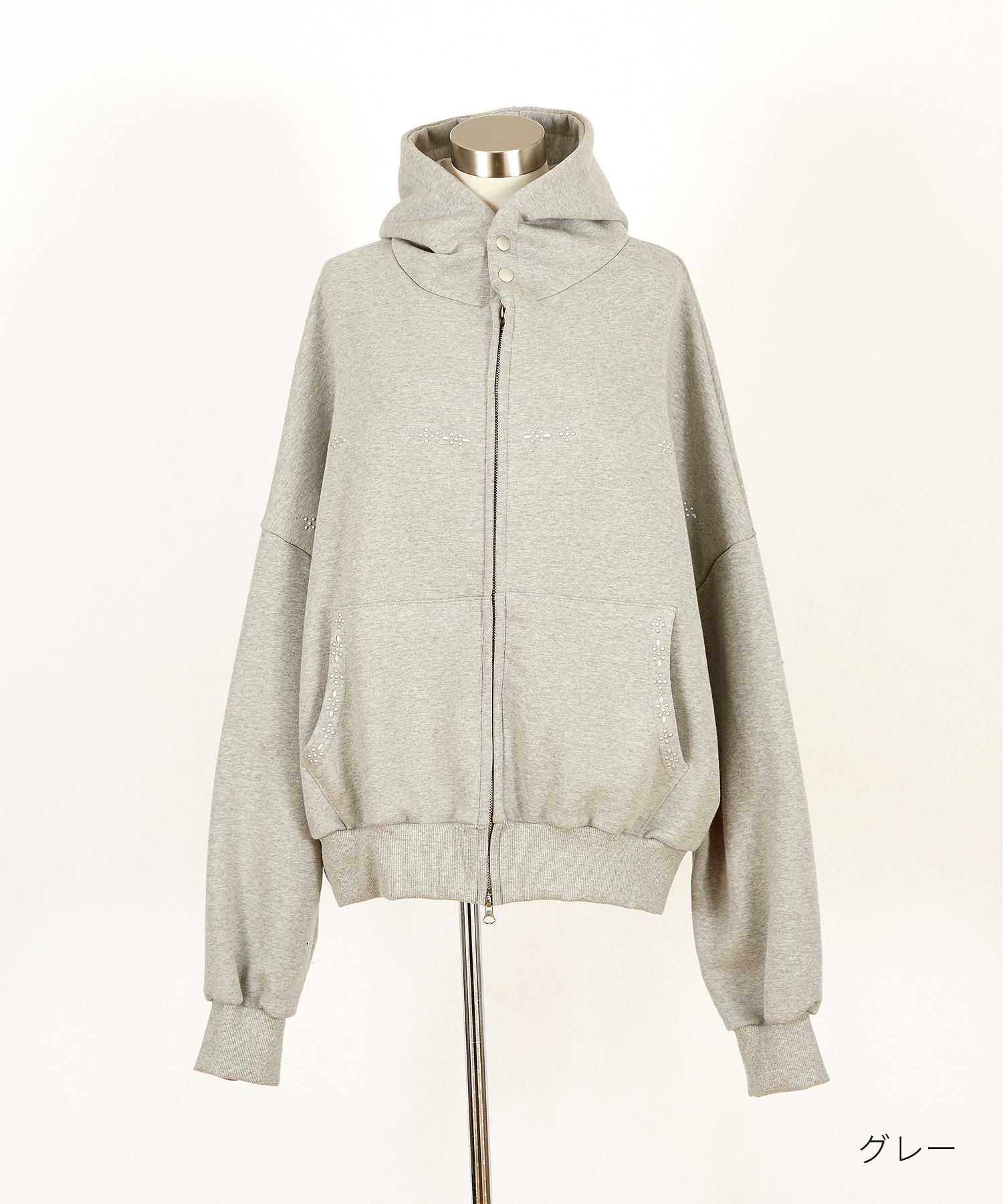 ネイティブスタッズデザインボリュームネックスウェットオーバーサイズ