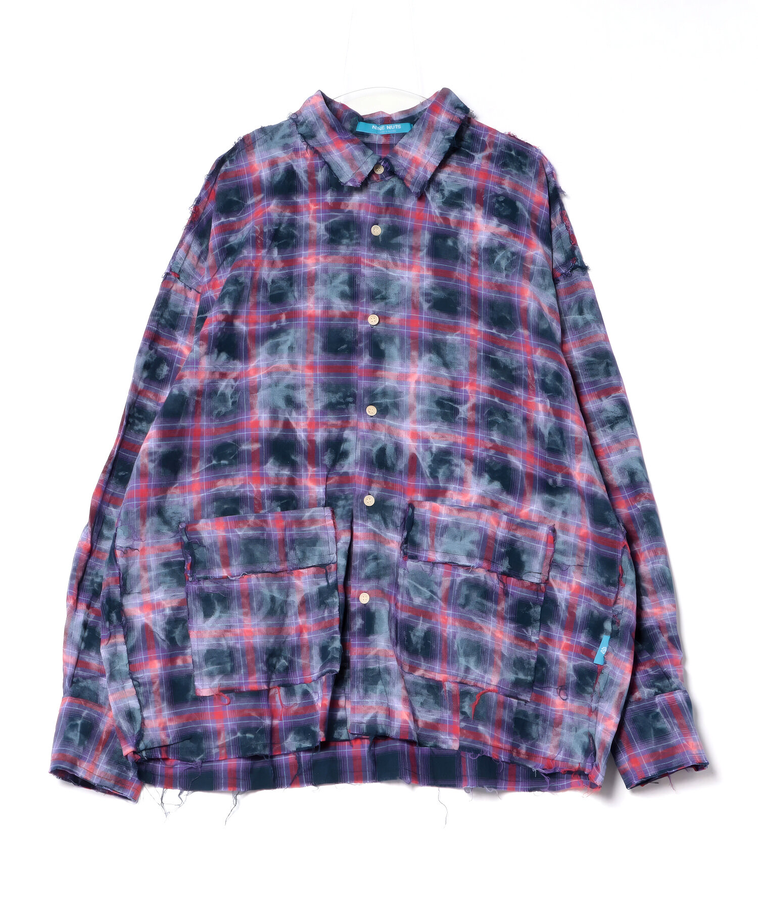 a.p.o.v. スモックウォッシュチェック長袖ネルシャツ