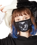 【セール】 【メール便発送】ankoROCKエクスクルーシブマルチパターンマスク/モノクローム黒猫