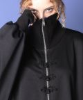 【期間限定 5％OFF】 ankoROCK チャイナボタンボリュームネックジャージ -オーバーサイズ-/B