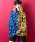 ankoROCK アシンメトリーチェック柄シャツ -オーバーサイズ-