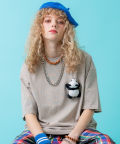 TEDDY ankoROCK ピグメントTシャツ/ベージュ：パンダ