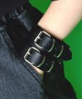 an meets zakka 2連バックルベルトワイドレザーバングル
