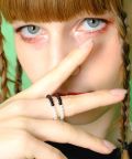 【期間限定 5％OFF】 ankoROCK バリエーションパール2連フリーサイズリング/ブラック×ホワイト