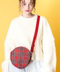 an meets zakka サークルショルダーバッグ/レッドタータンチェック