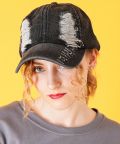 【期間限定 5％OFF】 an meets zakka ダメージデニムキャップ/ブラック