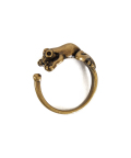 an meets zakka ヨコムキアニマルバリエーションフリーサイズリング/アンティークゴールド：カエル