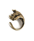 an meets zakka ヨコムキアニマルバリエーションフリーサイズリング/アンティークゴールド：サイ