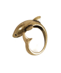 an meets zakka ヨコムキアニマルバリエーションフリーサイズリング/アンティークゴールド：サメ