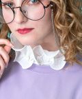 【期間限定 5％OFF】 an meets zakka シフォンフリル付け襟/ホワイト