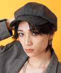 【期間限定 5％OFF】 an meets zakka ピンストライプキャスケット/チャコール
