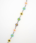 an meets zakka フラワーメタルチェーンネックレス(45cm)/ブラックシルバー系1