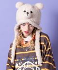 an meets zakka クマさんイヤーフラップファーニットキャップ