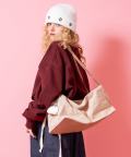 an meets zakka スエードロングハンドルボストンバッグ