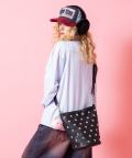 an meets zakka 大粒ボールスタッズ合成皮革２WAYショルダーバッグ