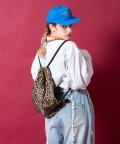 an meets zakka ベロアレオパードナップサック