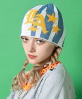 an meets zakka ストライプロゴサマーニットビーニー