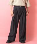 a.p.o.v.  ロングベルトダブルタックドレープワイドパンツ/チャコール
