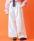 【セール】 a.p.o.v. -ankoROCK's select- ２タックコットンフレアスーパーワイドパンツ/ホワイト
