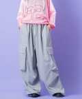 a.p.o.v.  スーパーワイドドレープニープリーツスウェットカーゴパンツ/グレー