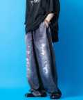 a.p.o.v.  フェイクヴィンテージデニム転写スウェットパンツ