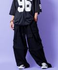 【セール】 a.p.o.v. -ankoROCK's select- コンバーチブルロング＆ハーフ２WAYスウェット連打ポケットスーパーワイドカーゴパンツ/ブラック