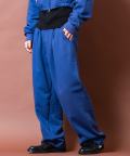a.p.o.v. ２タックワイドスウェットパンツ/ブルー