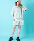 a.p.o.v. -ankoROCK's select- フェイクレイヤーTシャツ＆ショートパンツセットアップ / メンズ レディース 上下 ジャージ/ライトグリーン