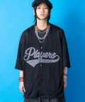 a.p.o.v. -ankoROCK's select- フェルトロゴ＆ナンバリングメッシュベースボールシャツ/ブラック